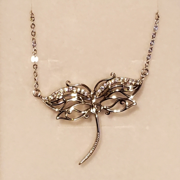 NEW Sterling Diamond Dragonfly Music(Treble Cleff)Note Necklace - Picture 8 of 10